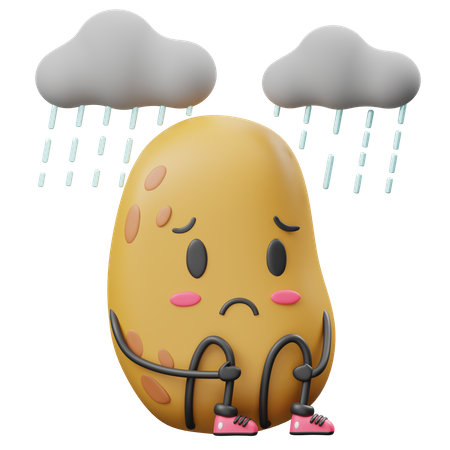 Rainy Potato  3D Icon