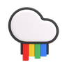 rainy rainbow 3d illustration