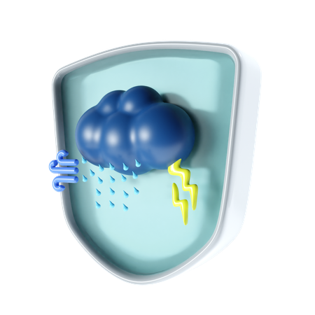 Rainy Thunderstorm  3D Icon