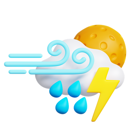 Rainy Thunderstorm  3D Icon