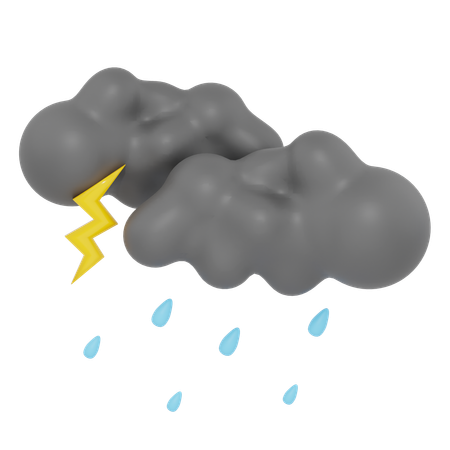 Rainy Thunderstorm  3D Icon