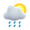 3d rainy weather illustration