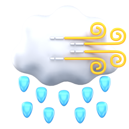 Rainy Wind  3D Icon