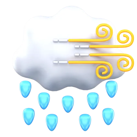 Rainy Wind  3D Icon