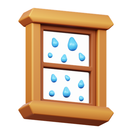 雨の窓  3D Icon