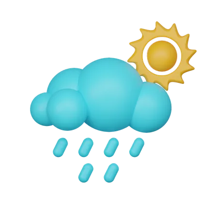 비와 햇빛  3D Icon