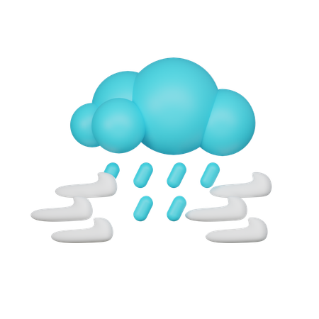 雨と風  3D Icon