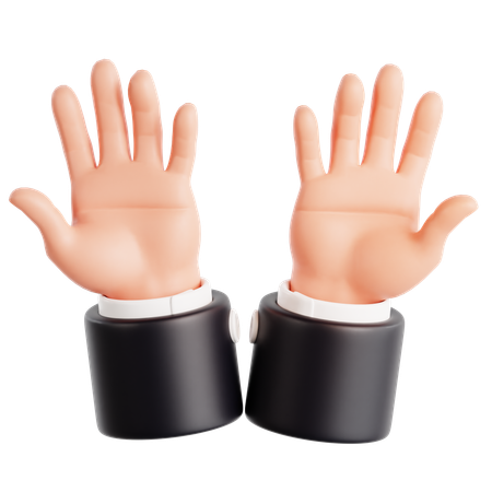 Raise Both Hand Gesture  3D Icon