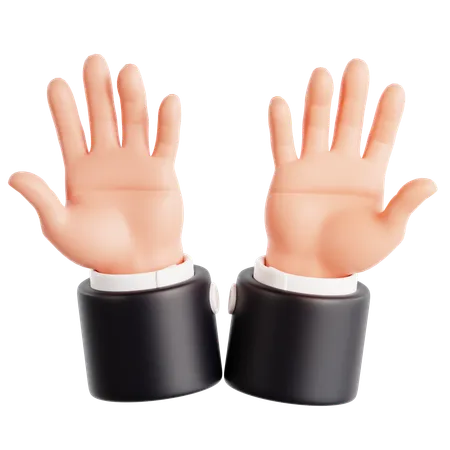 Raise Both Hand Gesture  3D Icon