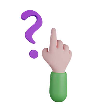 Raise Hand For Question  3D Icon