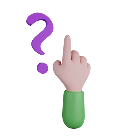 Raise Hand For Question  3D Icon