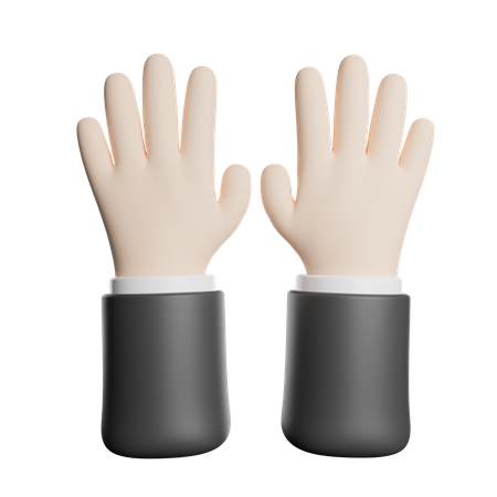 Raise Hand Gesture 3D Illustration