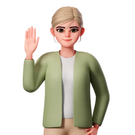 Raise Left Hand  3D Illustration