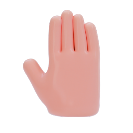Raised Back Hand Gesture  3D Icon