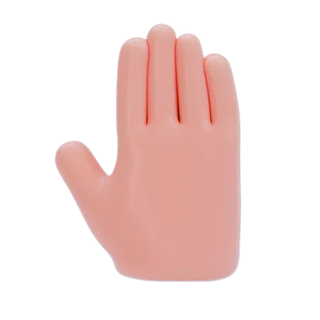 Raised Back Hand Gesture  3D Icon