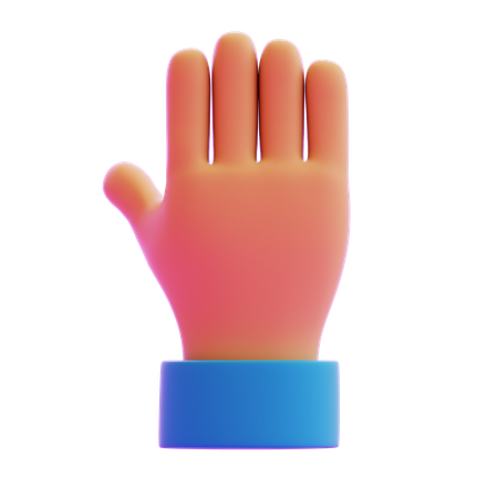 Raised Back Hand Gesture  3D Icon