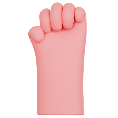 Raised Finger Hand Gesture  3D Icon