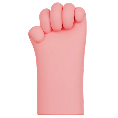 Raised Finger Hand Gesture  3D Icon