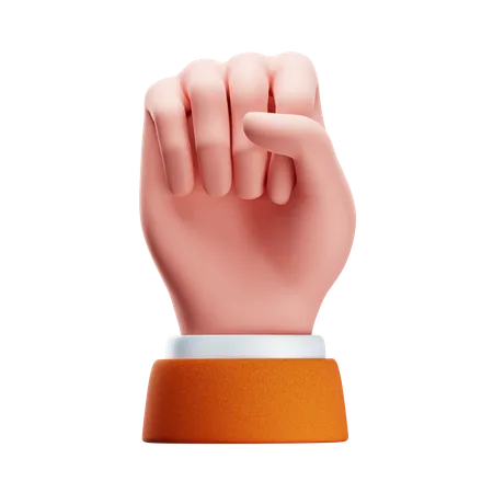 Raised Fist Hand Gesture  3D Icon