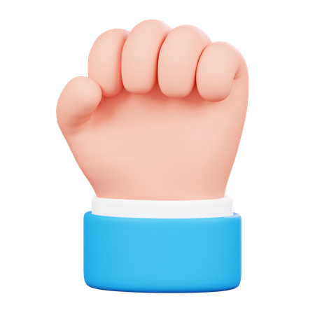 Raised Fist Hand Gesture  3D Icon