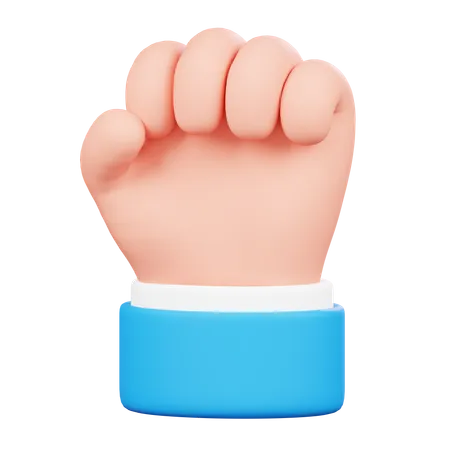 Raised Fist Hand Gesture  3D Icon