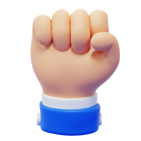 Raised Fist Hand Gesture  3D Icon