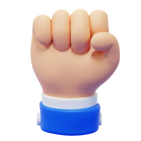 Raised Fist Hand Gesture  3D Icon