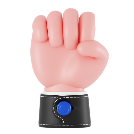 Raised Fist Hand Gesture  3D Icon