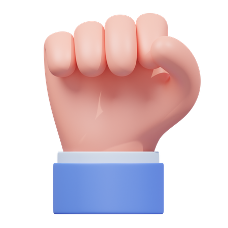 Raised Fist Hand Gesture  3D Icon