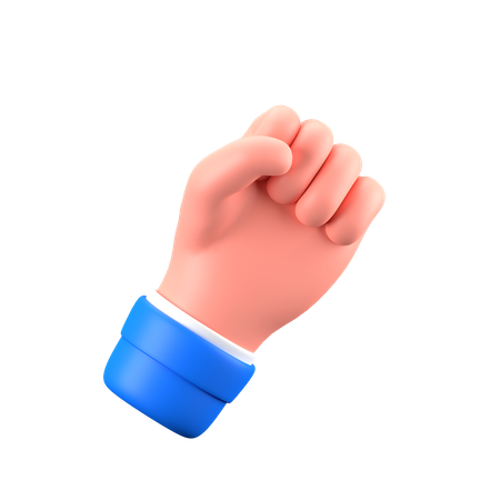 Raised Fist Hand Gesture  3D Icon