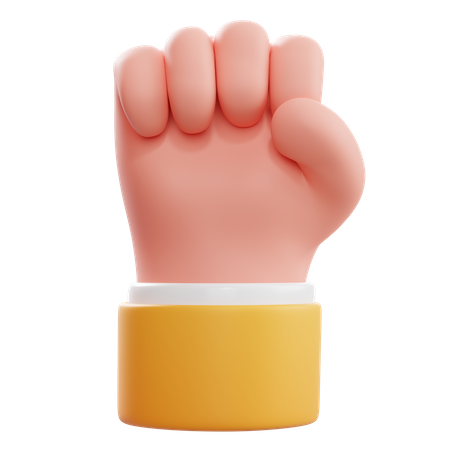 Raised Fist Hand Gesture  3D Icon