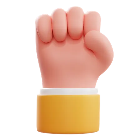 Raised Fist Hand Gesture  3D Icon