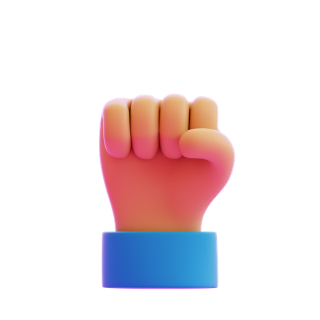 Raised Fist Hand Gesture  3D Icon