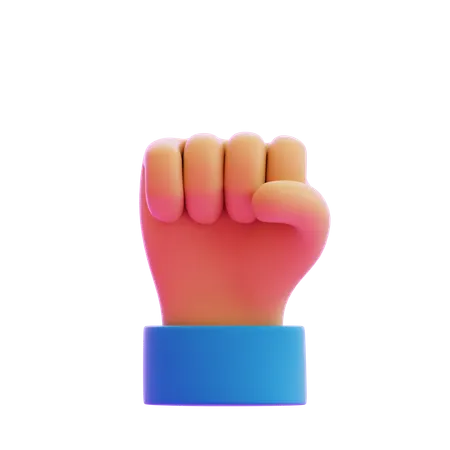 Raised Fist Hand Gesture  3D Icon