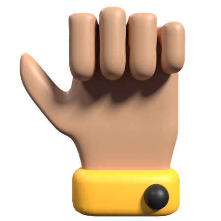 Raised Fist Hand Gesture  3D Icon