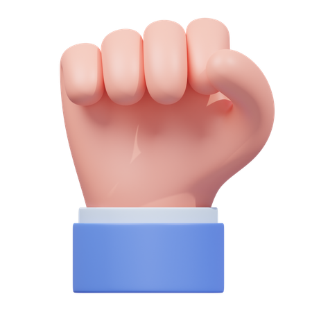 Raised Fist Hand Gesture  3D Icon