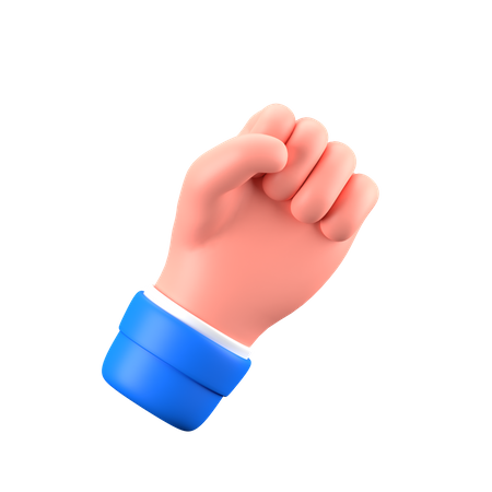 Raised Fist Hand Gesture  3D Icon