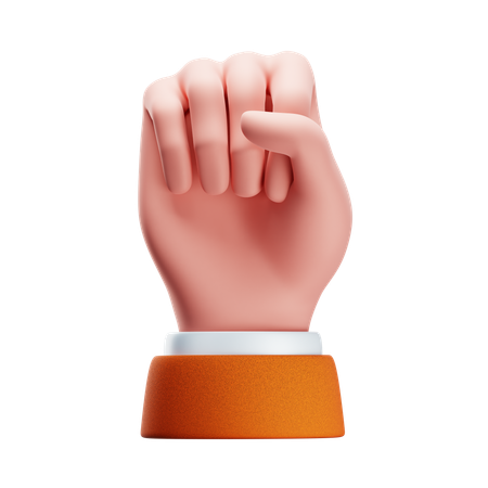 Raised Fist Hand Gesture  3D Icon