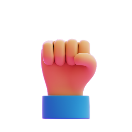 Raised Fist Hand Gesture  3D Icon