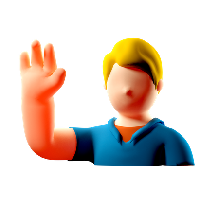 Raised‌ ‌Hand‌  3D Icon