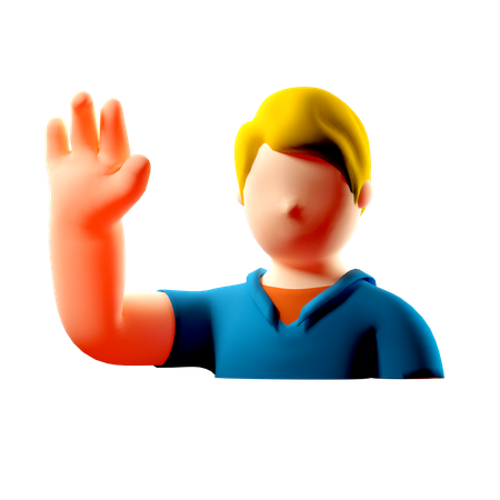 Raised‌ ‌Hand‌ 3D Illustration