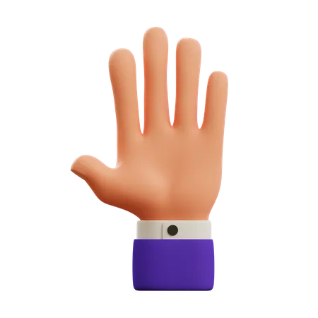 Raised hand gesture  3D Icon