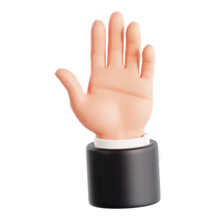 Raised Hand Gesture  3D Icon