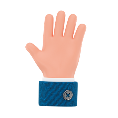 Raised Hand Gesture  3D Icon