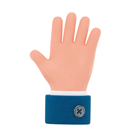 Raised Hand Gesture  3D Icon