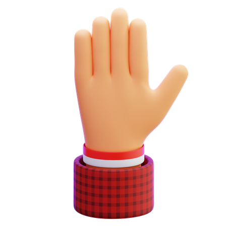 Raised Hand Gesture  3D Icon