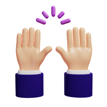 Raised hand gesture  3D Icon