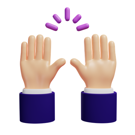 Raised hand gesture  3D Illustration