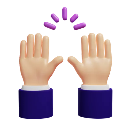 Raised hand gesture 3D Illustration