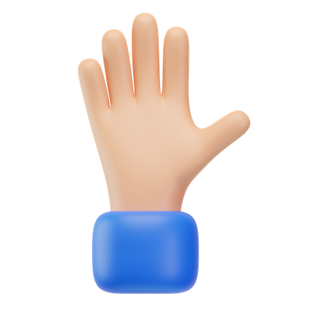 Raised Hand Symbol  3D Icon